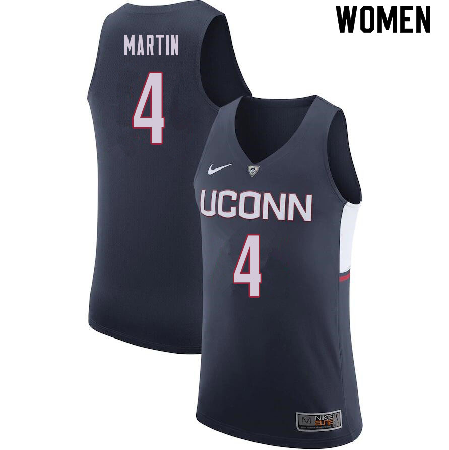 Women #4 Tyrese Martin Uconn Huskies College Basketball Jerseys Sale-Navy - Click Image to Close